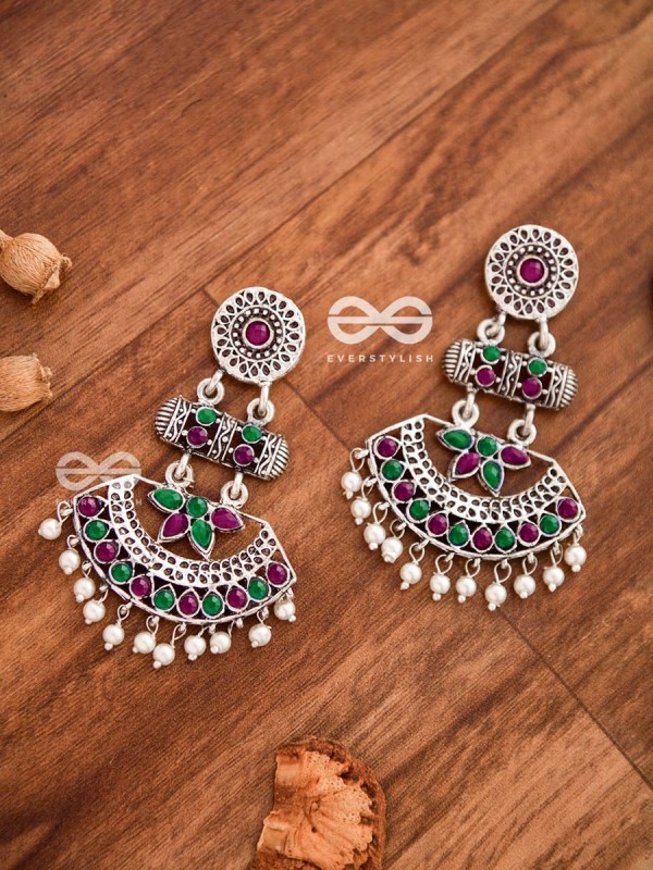 The Bohemian Elegance (Ruby-Emerald) - Embellished Oxidised Collection