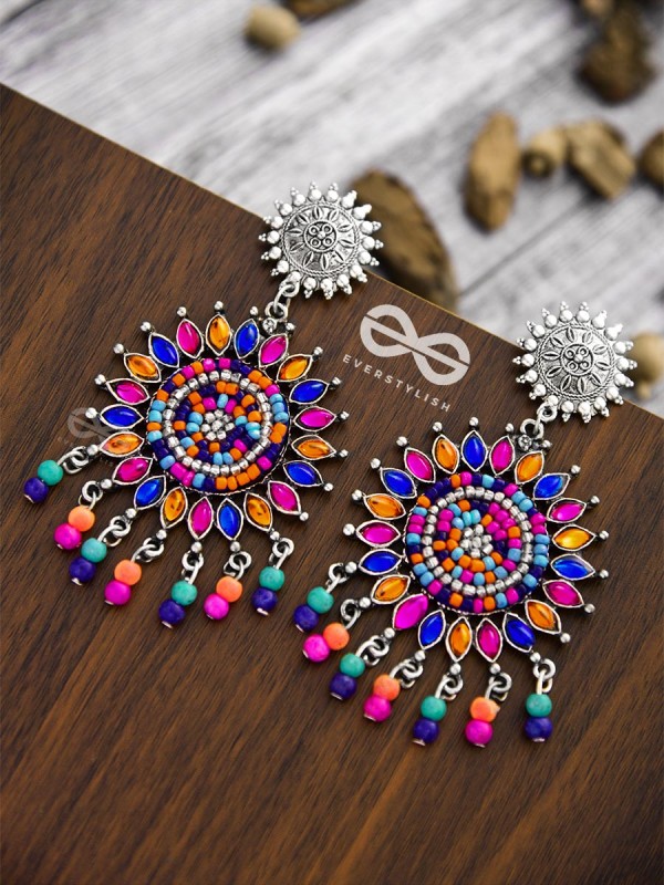 The Delightful Dreamy Danglers (Multicoloured)- The Embellished Oxidised Collection