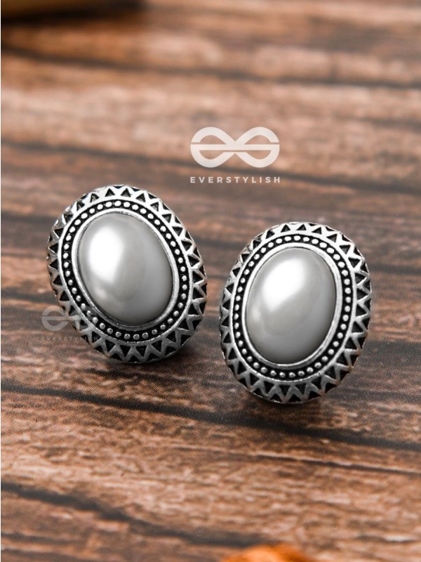 The Little Pearly Aztec Studs - Tiny Trinket Earrings