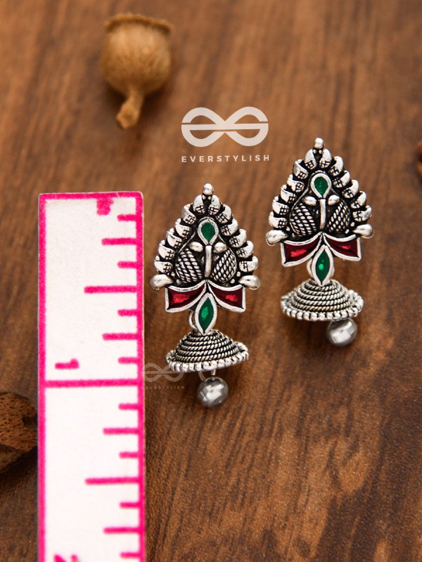 The Little Meenakari Droplet Jhumkis - Tiny Trinket Earrings