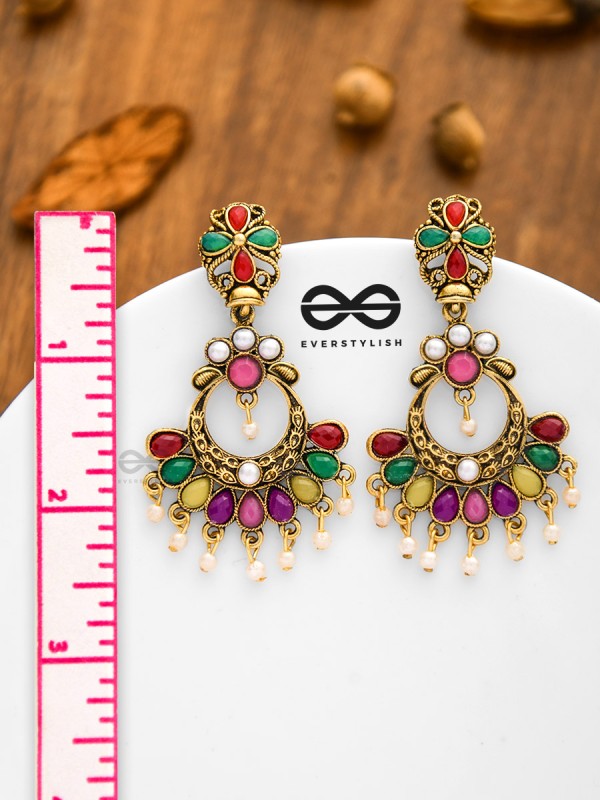 A Colourful Intricacy - Golden Boho Earrings
