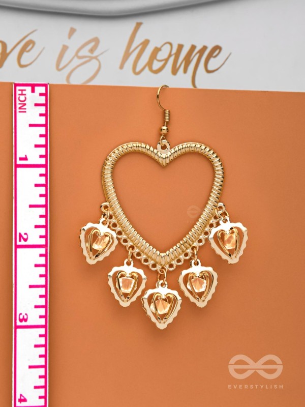 I'm all Heart - Studded Golden Danglers