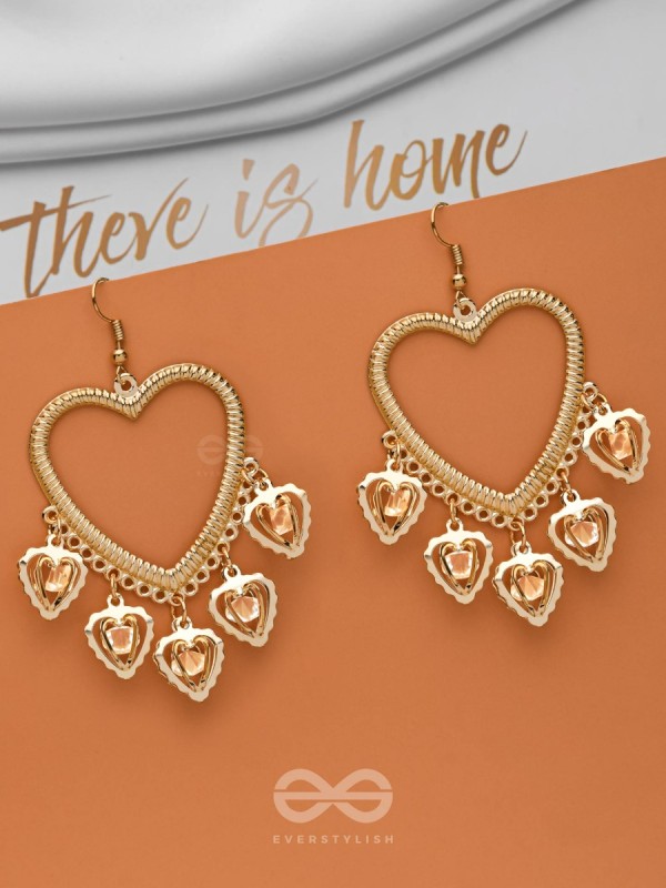 I'm all Heart - Studded Golden Danglers
