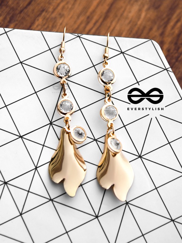 The Drops of Shimmer Danglers - The Golden Charm Collection