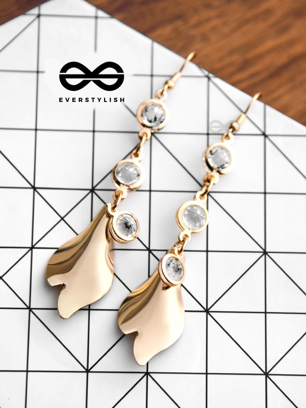 The Drops of Shimmer Danglers - The Golden Charm Collection