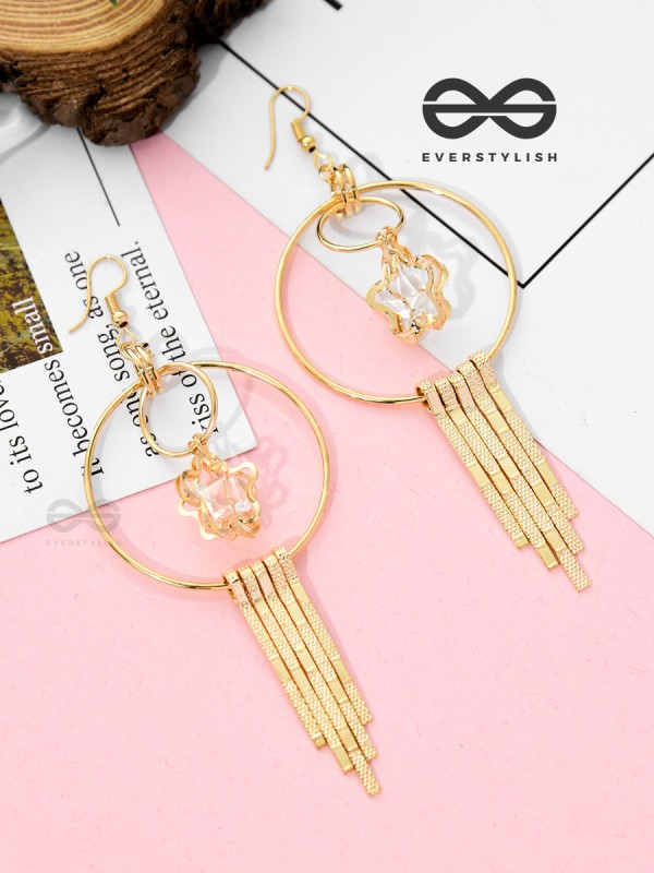 The Dangling Starry Desire - Casual Golden Earrings
