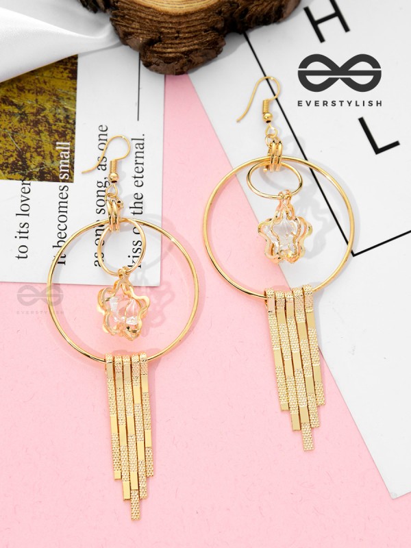The Dangling Starry Desire - Casual Golden Earrings