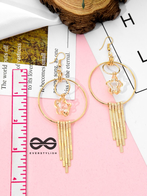 The Dangling Starry Desire - Casual Golden Earrings