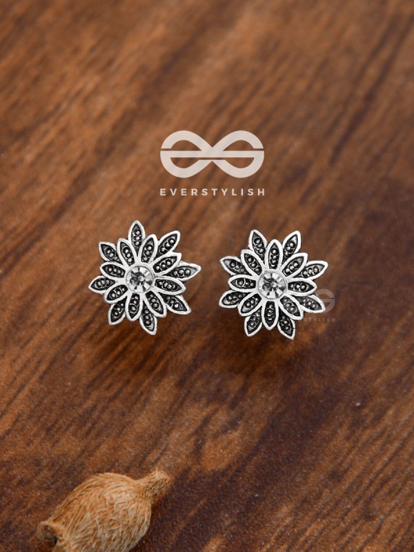 The Floral Bling Studs - Tiny Trinket Earrings