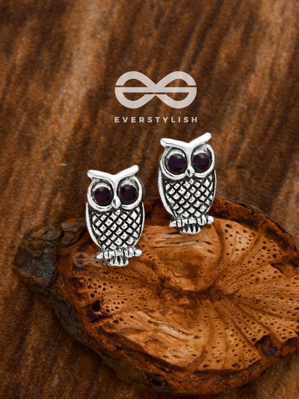 The Little Embellished Owls - Tiny Trinket Earrings