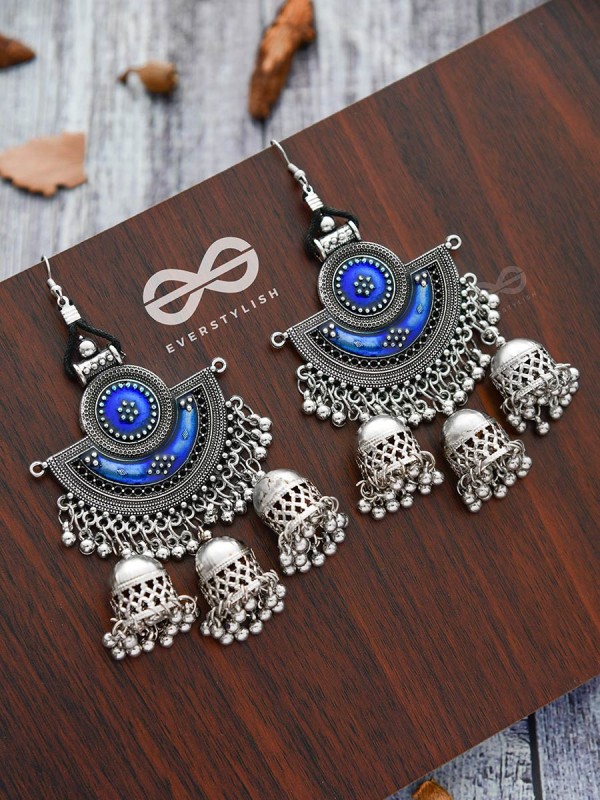 The Bohemian Allure - Meenakari Triple Jhumki Danglers
