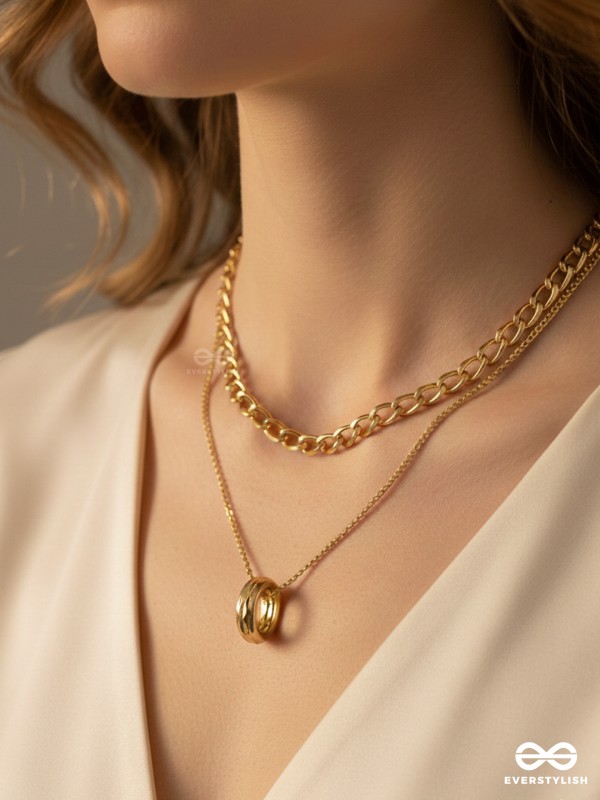 The Girl-Boss Statement - Golden Layered Neckpiece With Anti-Tarnish Coating 
