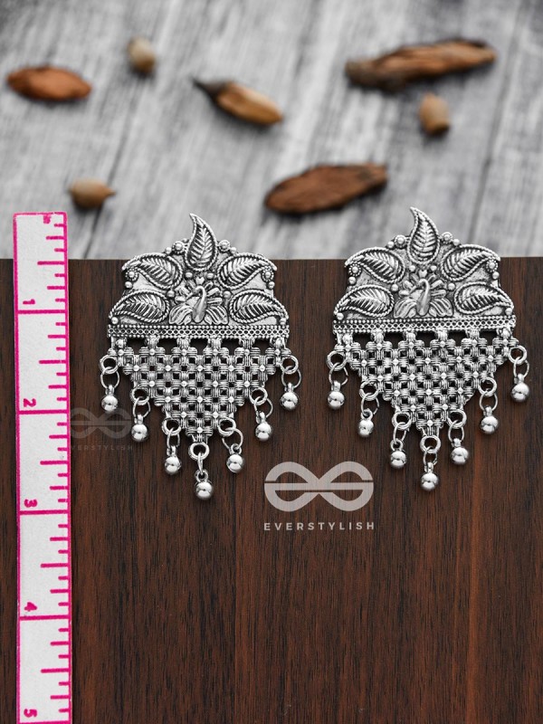 The Fanning Peacock Criss-Cross Statement Earrings