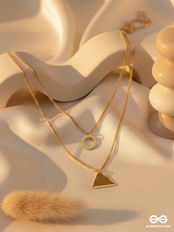 A Geometric Statement - Golden Layered Neckpiece With Anti-Tarnish Coating