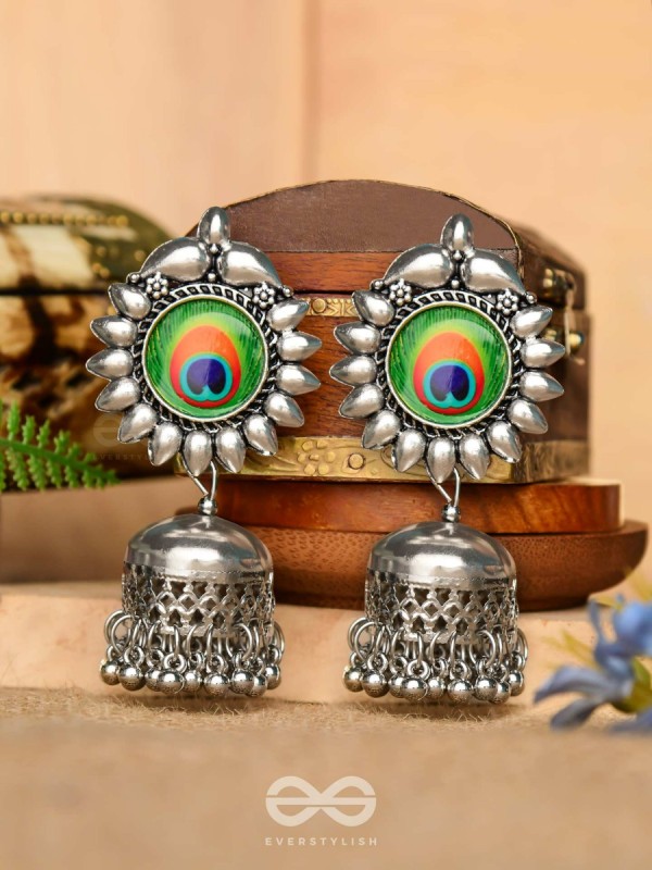 The Artsy Peacocks - Oxidised Boho Jhumkis