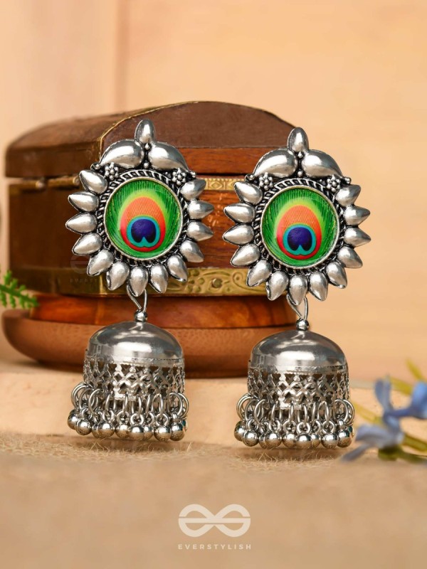 The Artsy Peacocks - Oxidised Boho Jhumkis
