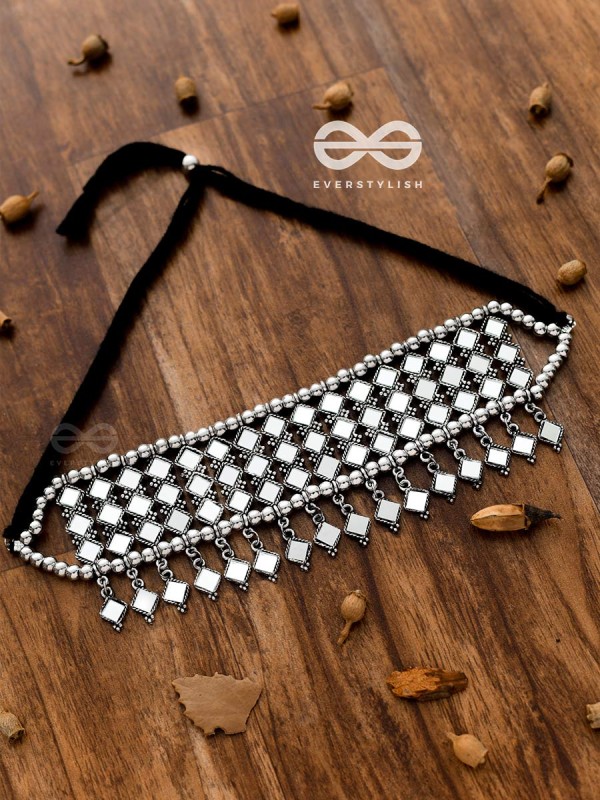 A Statement in Bohemian Elegance - Mirror Choker Set