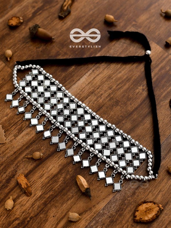 A Statement in Bohemian Elegance - Mirror Choker Set