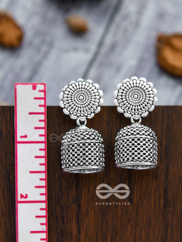 The untold mystery-  Oxidised boho cylindrical Jhumki