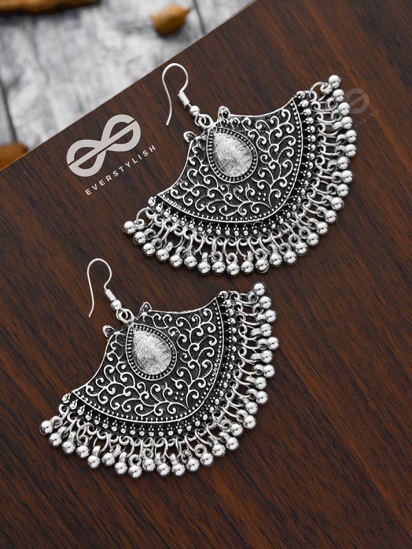 A Statement of Bohemian Elegance - Oxidised Boho Earrings