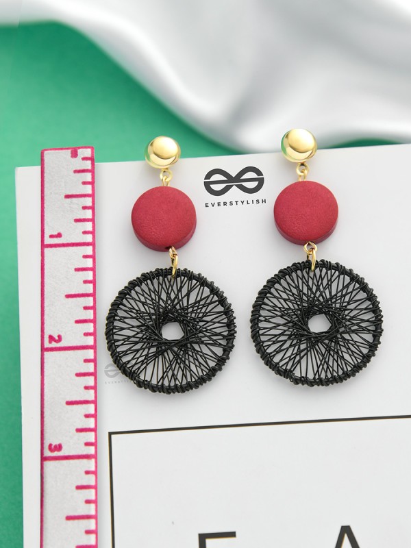 The Chic Woven Chakras (Black) - Statement Dangler Earrings