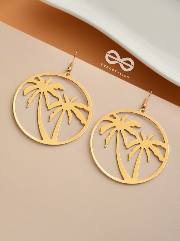 As Fun as the Beach - Golden Dangler Earrings