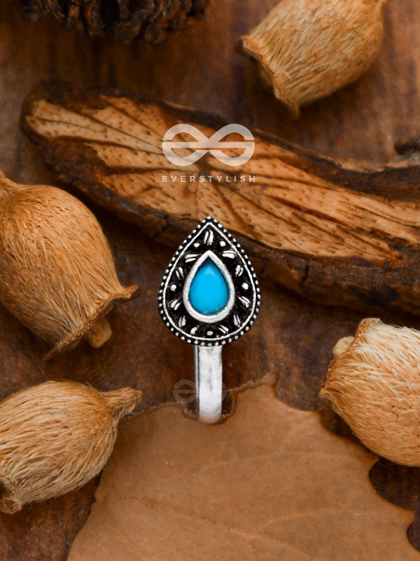 The Intricate Droplets - Embellished Non-pierced Nosepin (Turquoise)