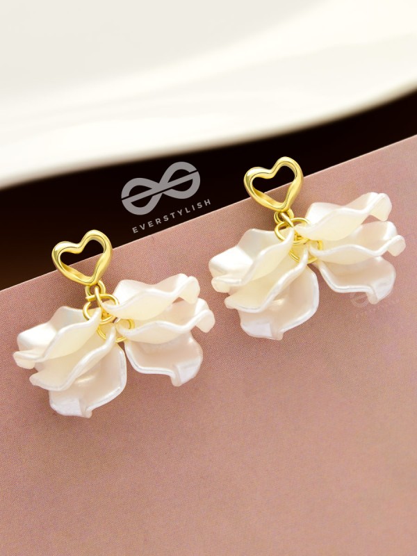 The Heart Fairy- Golden Embellished Earrings