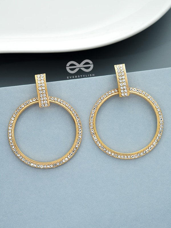 The Classy Bling - Statement Golden Earrings