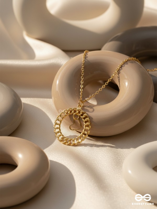 My Locked Up Heart - Golden Statement Neckpiece With Anti-Tarnish Coating 