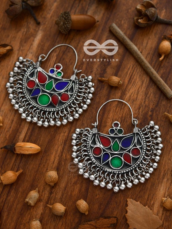 The Bohemian Classics - Oxidised Boho Hoop  Earrings