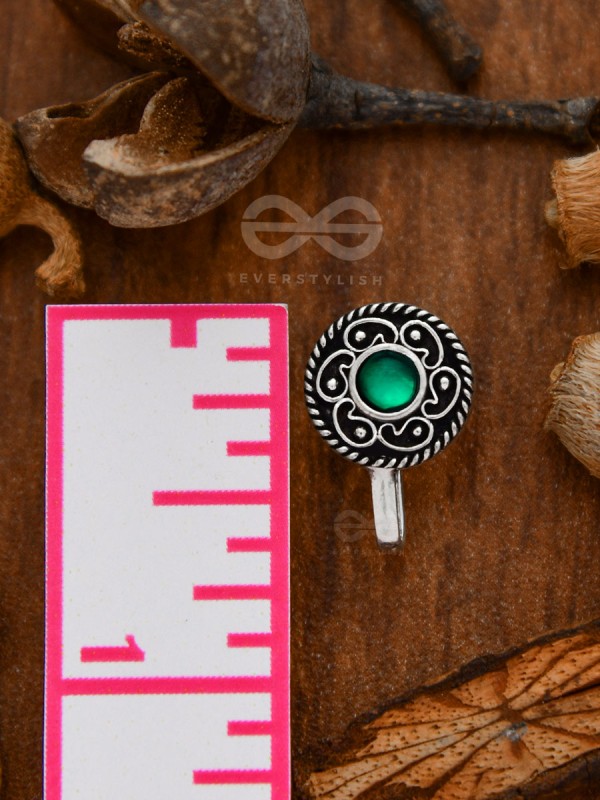 THE ARTSY MOTIFS - NON-PIERCED NOSEPIN (GREEN)