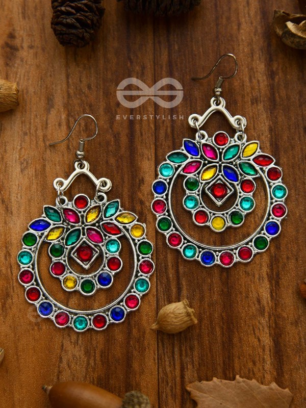 The Coloursplashed Enigma - Set of Statement Neckpiece and Earrings