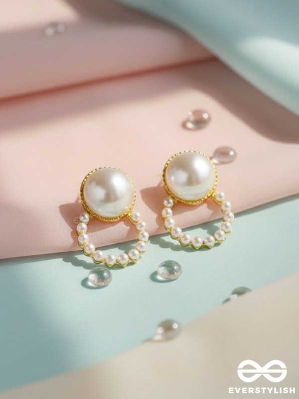 The Pearls of Beauty - Golden Statement Stud Earrings