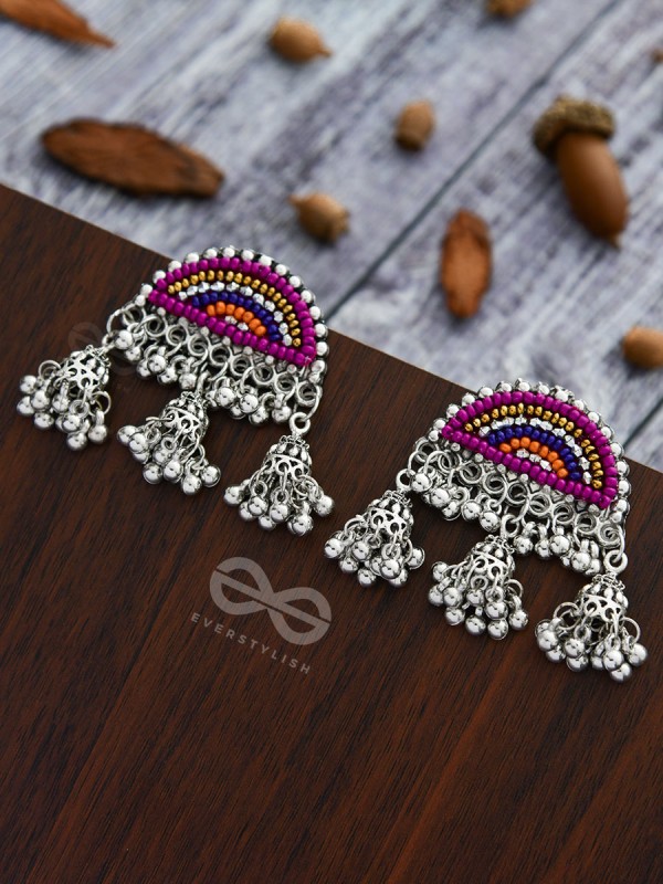 The Embroidered Sun - Triple Jhumki Earrings