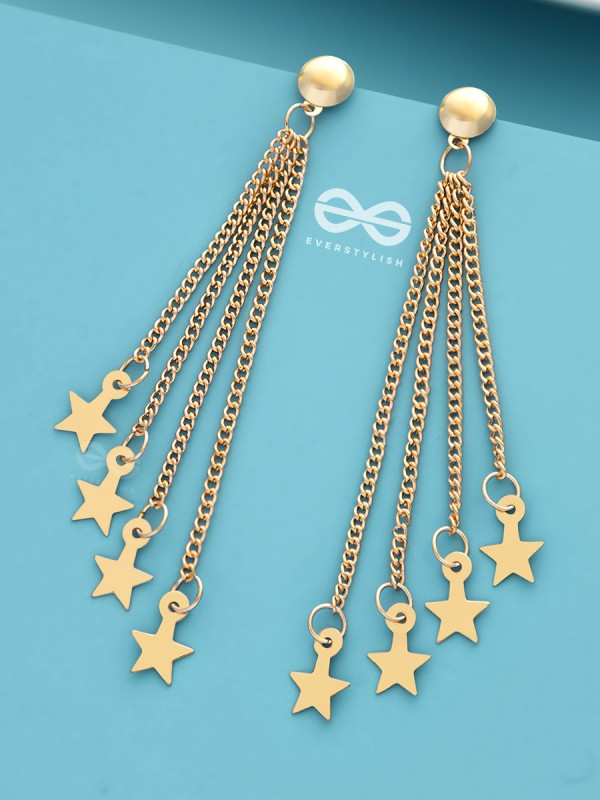 Shimmer like a Star - Statement Golden Danglers