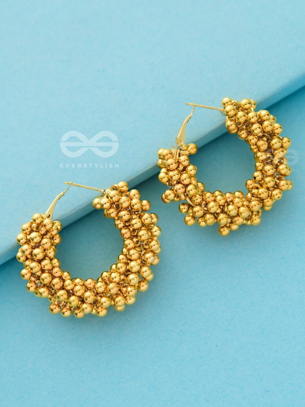 A Glimmer of Shimmer - Playful Embellished Hoops (Golden)