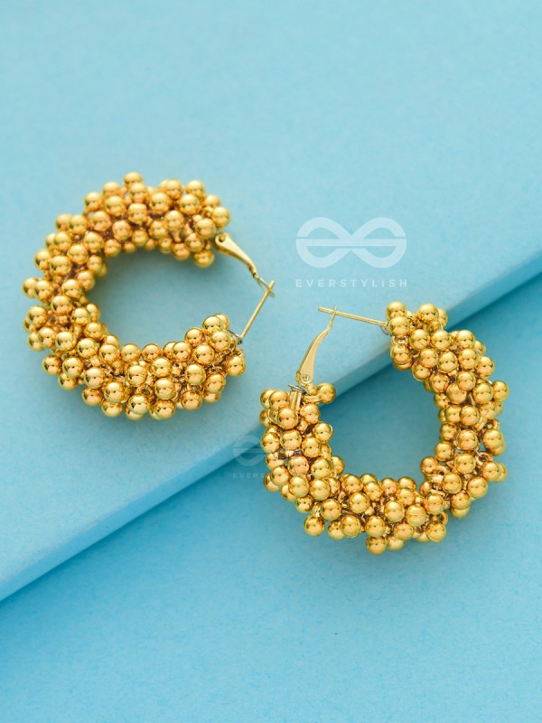 A Glimmer of Shimmer - Playful Embellished Hoops (Golden)