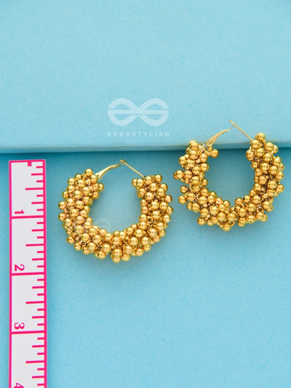 A Glimmer of Shimmer - Playful Embellished Hoops (Golden)