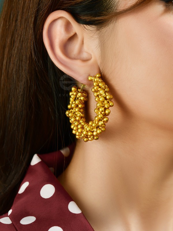 A Glimmer of Shimmer - Playful Embellished Hoops (Golden)
