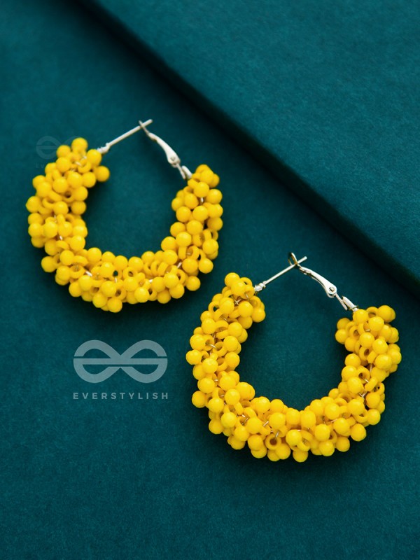 A Glimmer of Shimmer - Playful Embellished Hoops (Yellow)