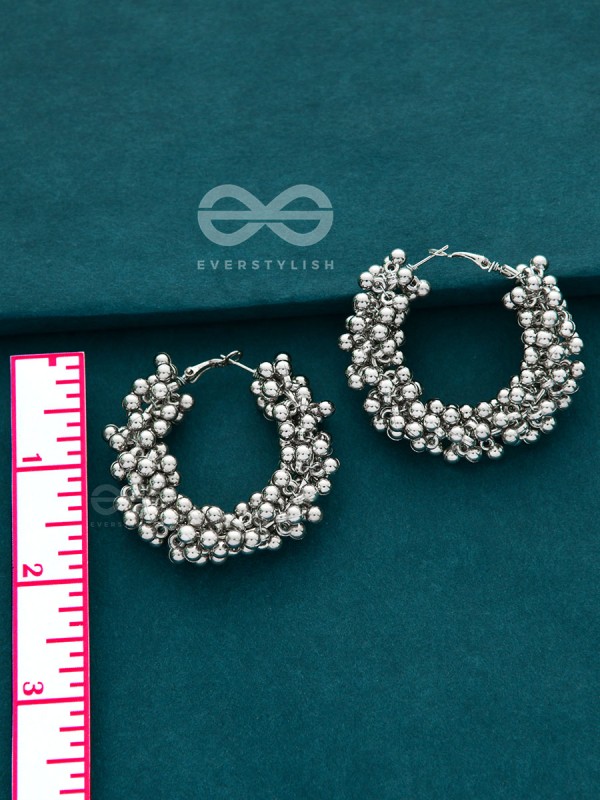 A Glimmer of Shimmer - Playful Embellished Hoops (Silver)