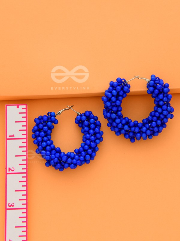 A Glimmer of Shimmer - Playful Embellished Hoops (Royal Blue)