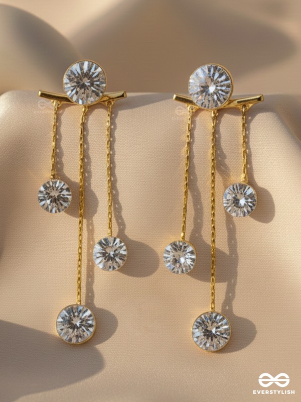 The Crystal Constellation - Statement Golden Earrings