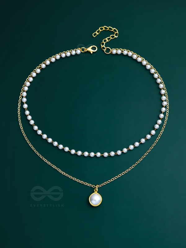 The Goddess Of Pearls - Statement Golden Neckpiece With Anti-Tarnish Coating 