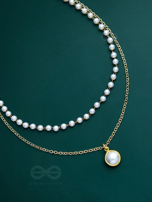The Goddess Of Pearls - Statement Golden Neckpiece With Anti-Tarnish Coating 