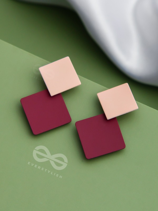 Colourblock Geometric Glam - Statement Dangler Earrings