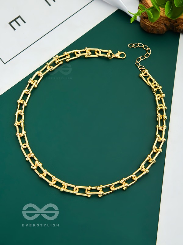 The trail of Connection - Golden Statement Neckpiece