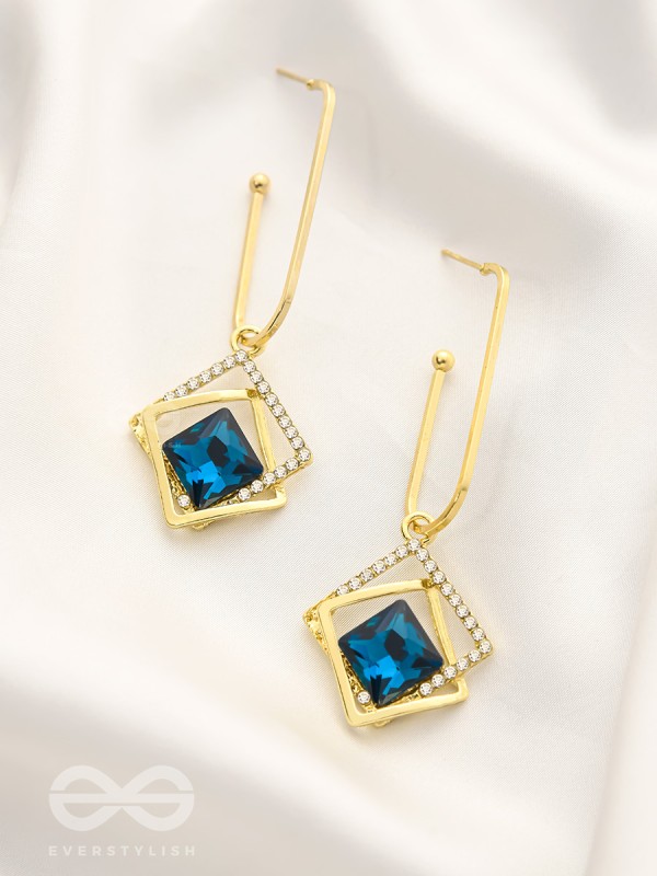 The Whimsical Heart of the Ocean - Golden Statement Earrings