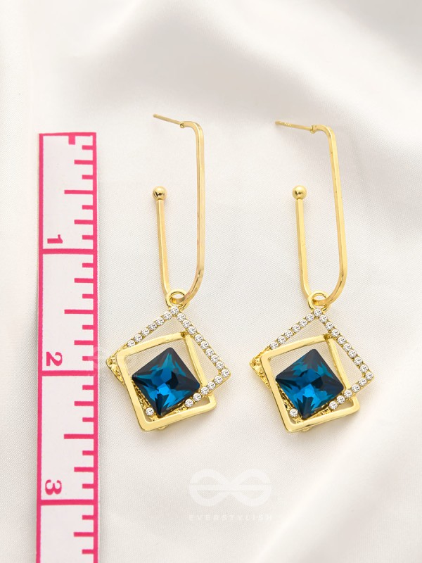 The Whimsical Heart of the Ocean - Golden Statement Earrings